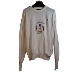 VTG Lyle & Scott Knit Pullover Sweater Golf Tournament Champion Embroidered